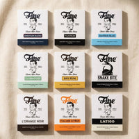 All nine Fine aftershave sample cards